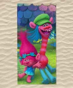 Kinderstrandlaken, 'Trolls', 70 x 140 cm.