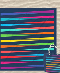 Strandtas met een extra groot strandlaken 180 x 180 cm in zachte microfiber