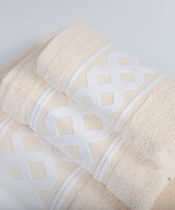 Alternative view of 3-delige badkamerset Amazonas, beige, 1 gastendoek + 1 handdoek + 1 saunalaken