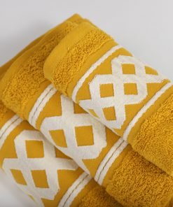 Alternative view of 3-delige badkamerset Amazonas, mosterdgeel, 1 gastendoek + 1 handdoek + 1 saunalaken