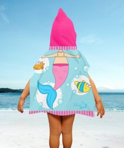 Kinderponcho, microfiber met 3D-print, 55 x 110 cm., ref. P009