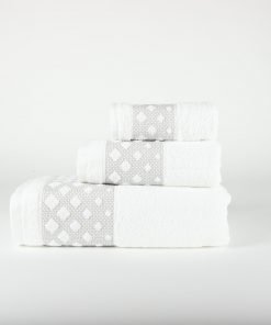 3-delige badkamerset Acapulco wit, 1 gastendoek + 1 handdoek + 1 saunalaken