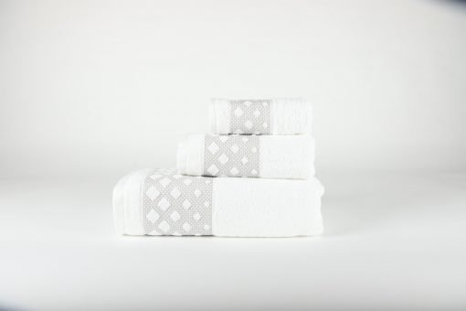 3-delige badkamerset Acapulco wit, 1 gastendoek + 1 handdoek + 1 saunalaken