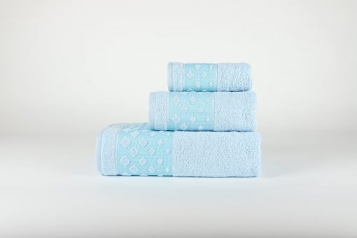 3-delige badkamerset Acapulco blauw, 1 gastendoek + 1 handdoek + 1 saunalaken