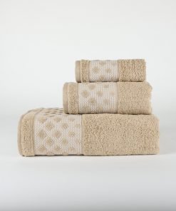 3-delige badkamerset Acapulco walnoot, 1 gastendoek + 1 handdoek + 1 saunalaken