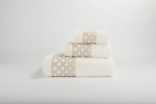 3-delige badkamerset Acapulco beige, 1 gastendoek + 1 handdoek + 1 saunalaken
