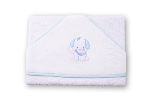 Babycape met geborduurd hondje