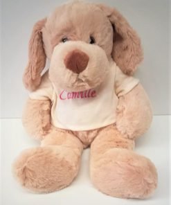 Knuffelhond met jouw naam - 30 cm of 45 cm.