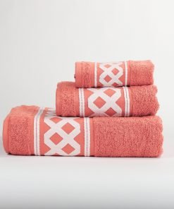 3-delige badkamerset Amazonas, coraal, 1 gastendoek + 1 handdoek + 1 saunalaken