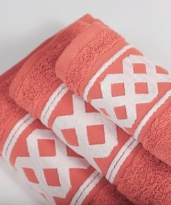 Alternative view of 3-delige badkamerset Amazonas, coraal, 1 gastendoek + 1 handdoek + 1 saunalaken