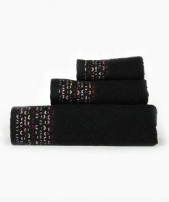 3-delige badkamerset Moon, 1 gastendoek + 1 handdoek + 1 douchelaken - blauw of zwart