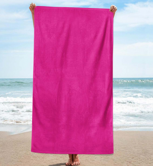 Katoenen strandlaken, fuchsia, 100 x 180 cm. , ref. 352