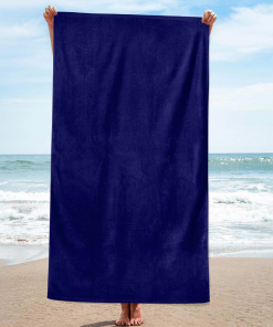 Katoenen strandlaken, marineblauw, 100 x 180 cm. , ref.354