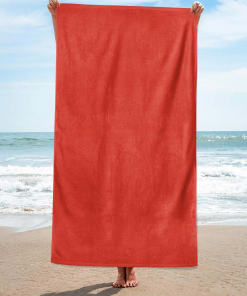 Katoenen strandlaken, rood, 100 x 180 cm. , ref.350