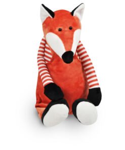 Vosje met de naam op het broekje geborduurd