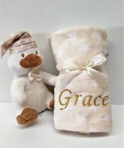 Alternative view of Knuffel eend met gepersonaliseerde plaid