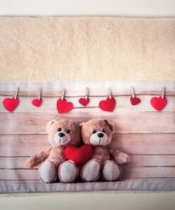 Badlaken met beertjes 70 x 140 cm.