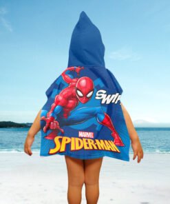 Kinderponcho, microfiber met 3D-print, 2/8 Y, Spiderman