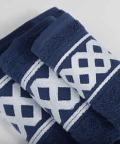 Alternative view of 3-delige badkamerset Amazonas, marineblauw, 1 gastendoek + 1 handdoek + 1 saunalaken