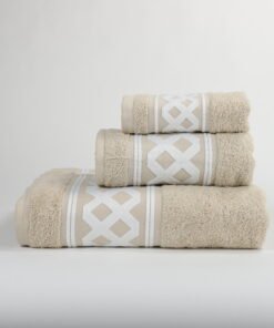 3-delige badkamerset Amazonas, taupe, 1 gastendoek + 1 handdoek + 1 saunalaken