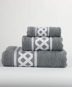 3-delige badkamerset Amazonas, donkergrijs, 1 gastendoek + 1 handdoek + 1 saunalaken