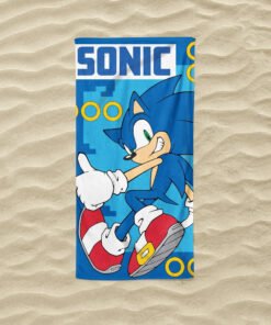 Kinderstrandlaken, 'Sonic the hedgehog', 70 x 140 cm. ref.454