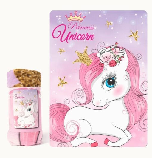 Polar deken 100 x 140 cm. Princess Unicorn