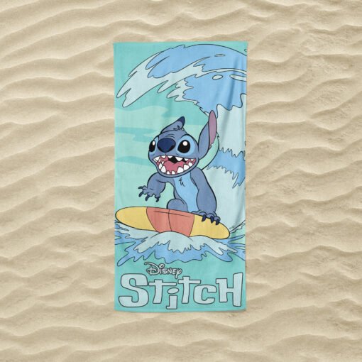 Disney kinderstrandlaken, 'Stitch', 70 x 140 cm., surfing, ref.463