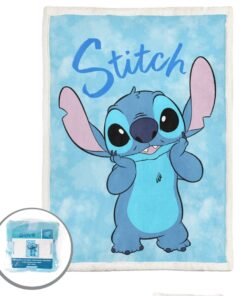Kinderdeken, sedalina met 1 kant teddy, 100 x 140, Lilo & Stitch 00826