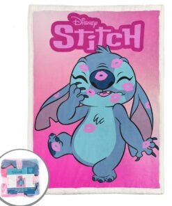 Kinderdeken, sedalina met 1 kant teddy, 100 x 140, Lilo & Stitch 00829